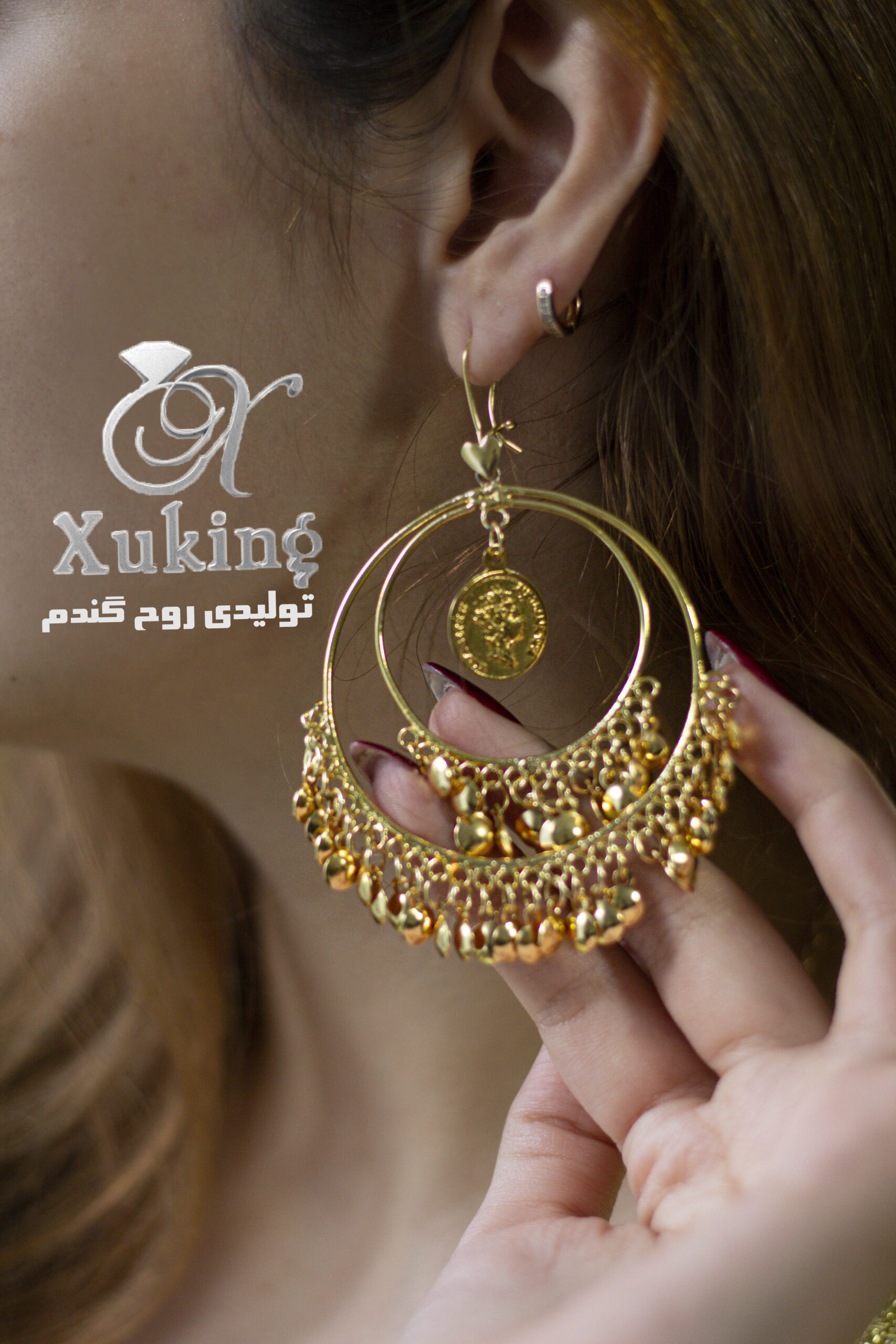 گوشواره ملکه آرتادین/عروسی/طرح طلا/لاکچری/دستساز