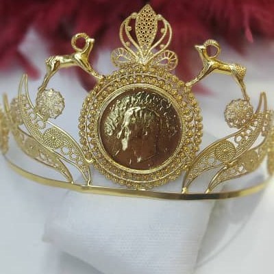 تاج فاخر سکه قدیمی / تاج سبک و طرح اصیل / تاج آبکاری طلا