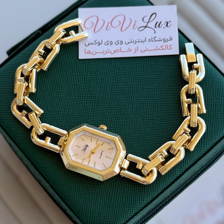ساعت هرمس کپی طلای زنانه و دخترانه آبکاری رادیوم
