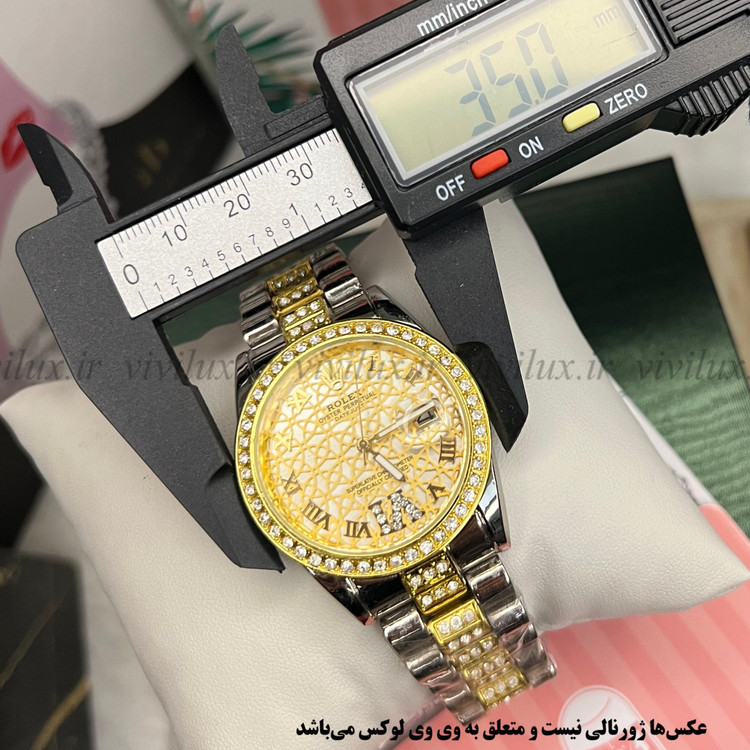 ساعت زنانه رولکس نگین دار قفل اصلی حکاکی