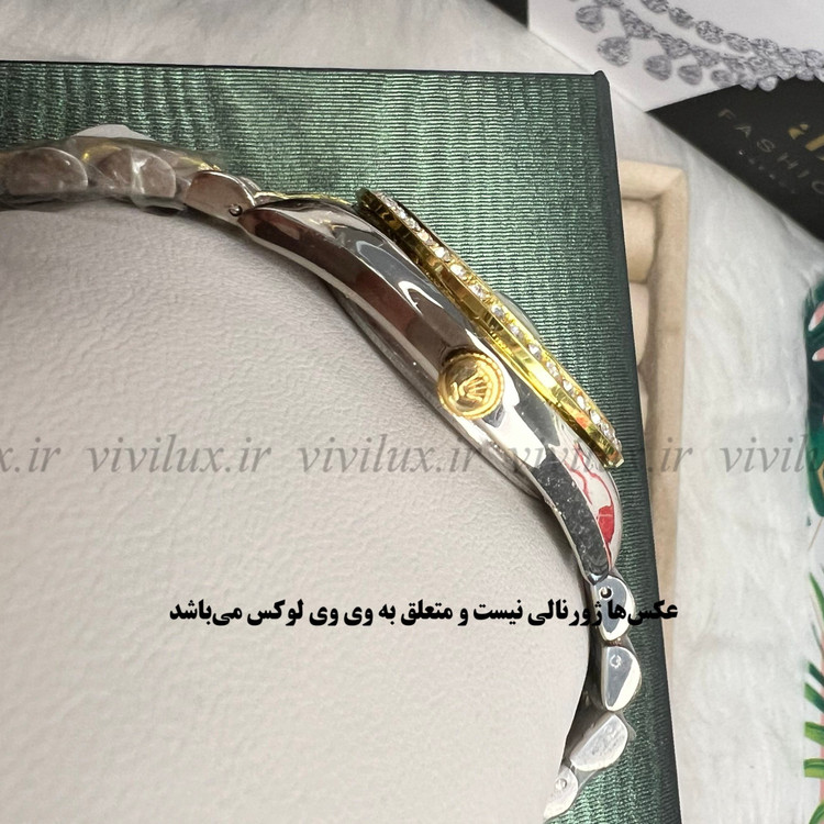 ساعت زنانه رولکس نگین دار قفل اصلی پروانه هدیه روز دختر