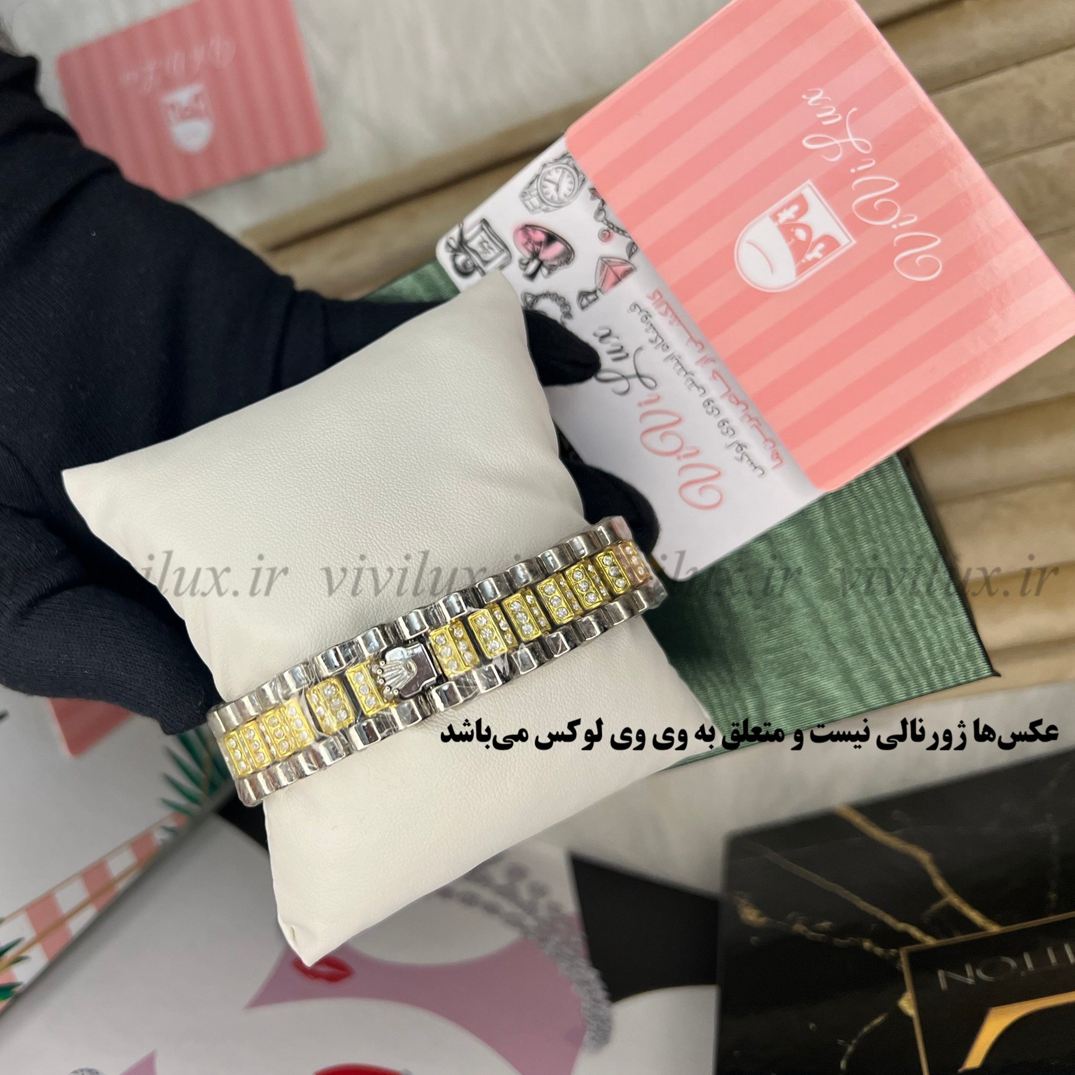 ساعت زنانه رولکس نگین دار قفل اصلی لوکس