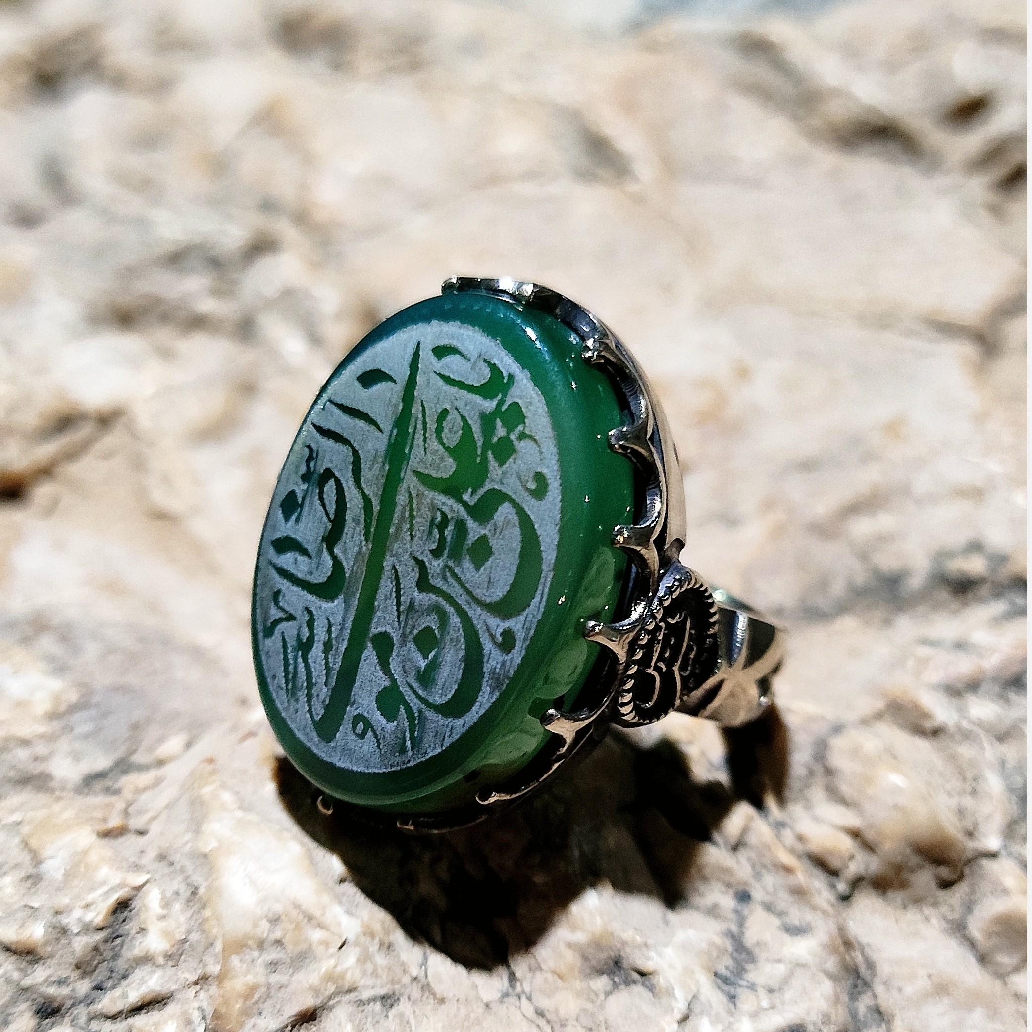 انگشتر عقیق اصل طرح یا علی ابن موسی الرضا کد 33