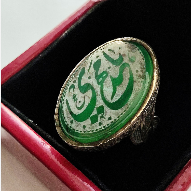 انگشتر عقیق اصل طرح یا مهدی کد 28
