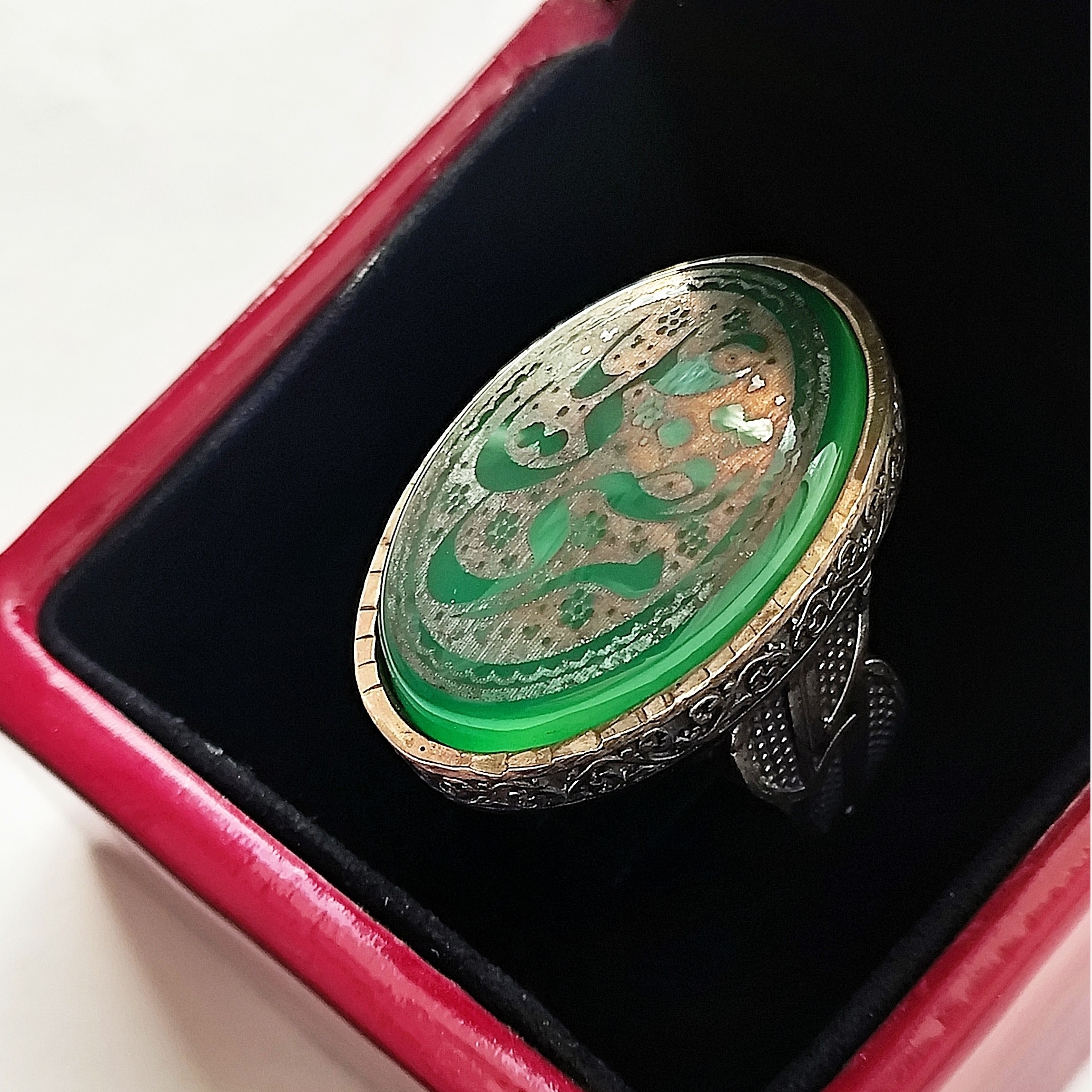 انگشتر عقیق اصل طرح یا مرتضی علی کد 26