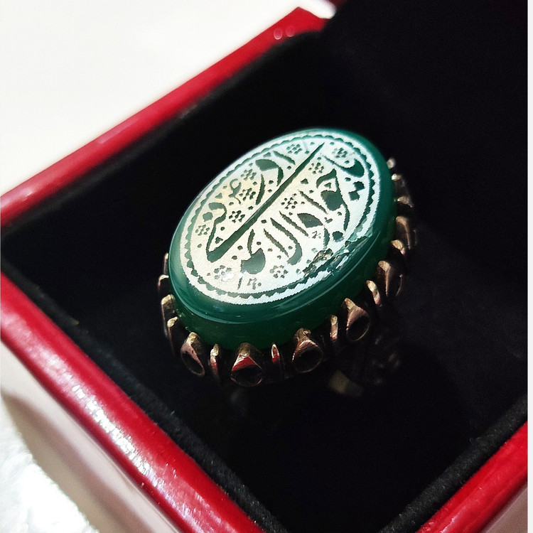 انگشتر عقیق اصل طرح یا جواد الائمه ادرکنی کد 5