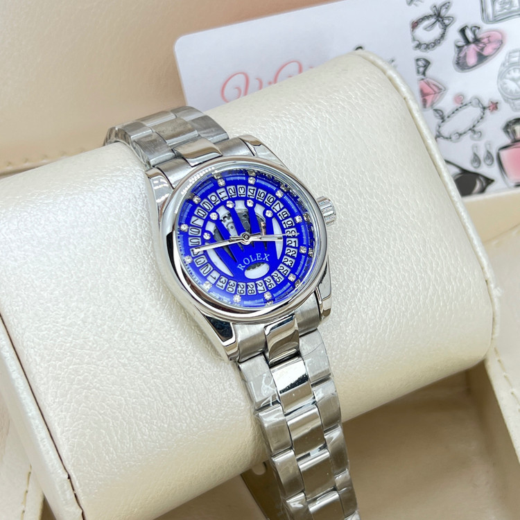 ساعت رولکس زنانه لوکس و کمیاب مدل قلب باز استیل توپر و رنگ ثابت Rolex صفحه آبی