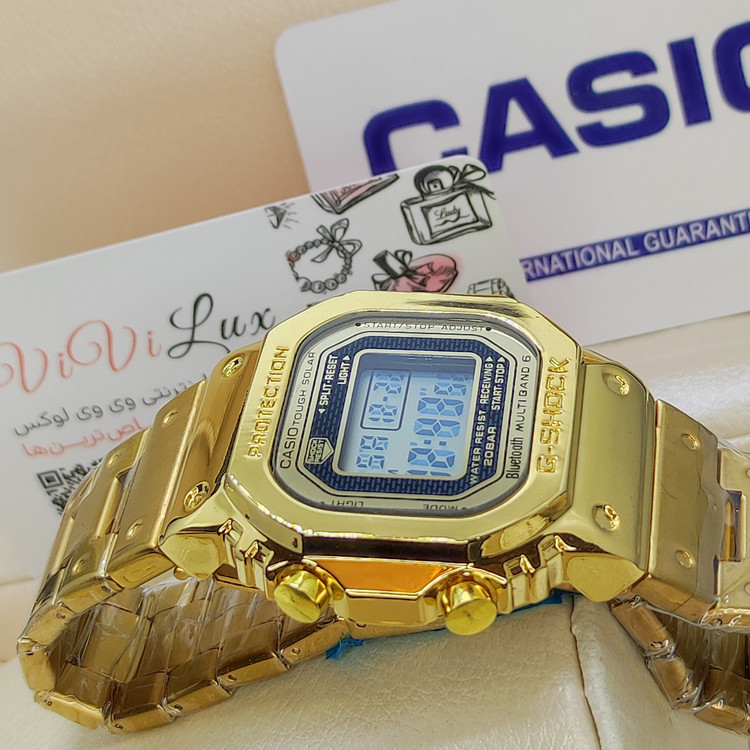 کاسیو جیشاک تمام فلزی CASIO G SHOCK 3459 دارای رنگبندی مشکی و طلایی و رزگلد مسی