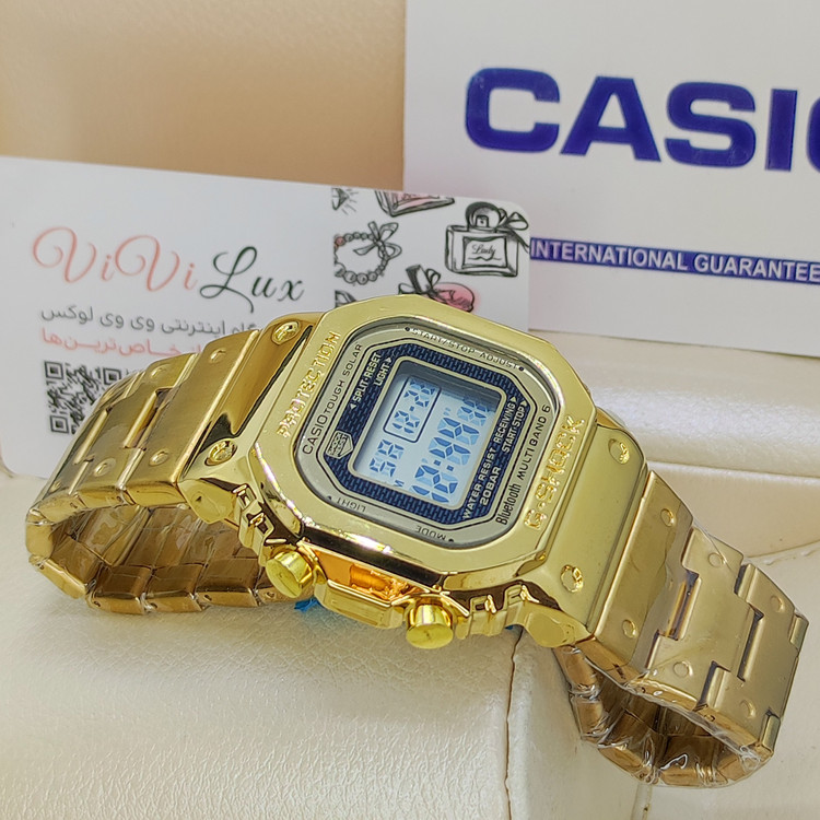 کاسیو جیشاک تمام فلزی CASIO G SHOCK 3459 دارای رنگبندی مشکی و طلایی و رزگلد مسی