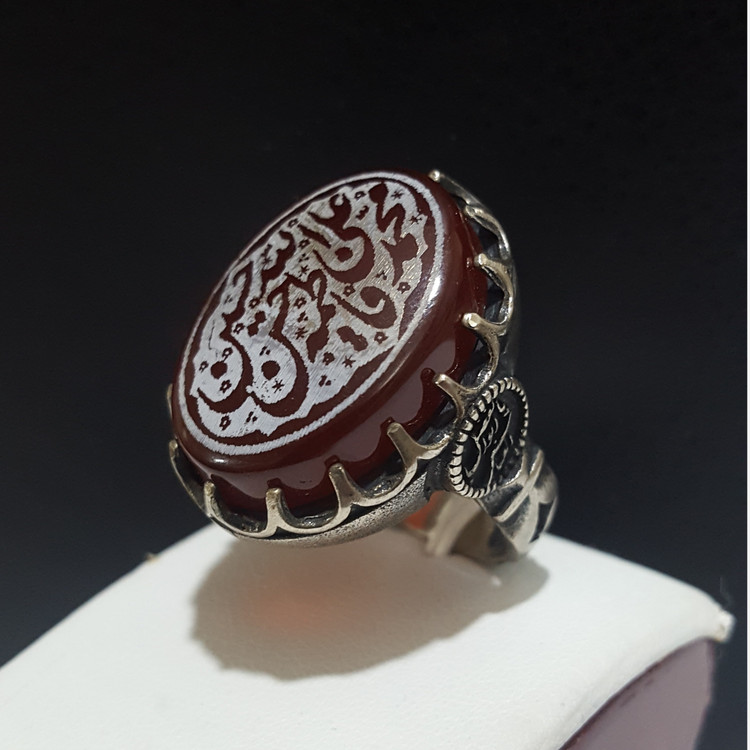انگشتر عقیق اصل طرح پنج تن