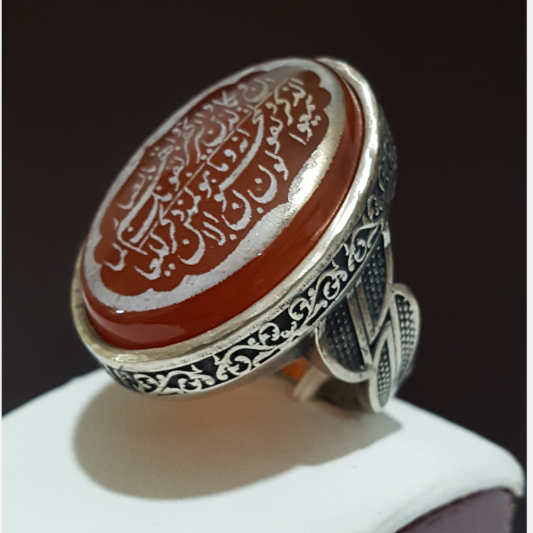 انگشتر عقیق اصل طرح و ان یکاد کد 2