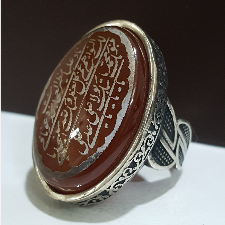 انگشتر عقیق اصل طرح ناد علی