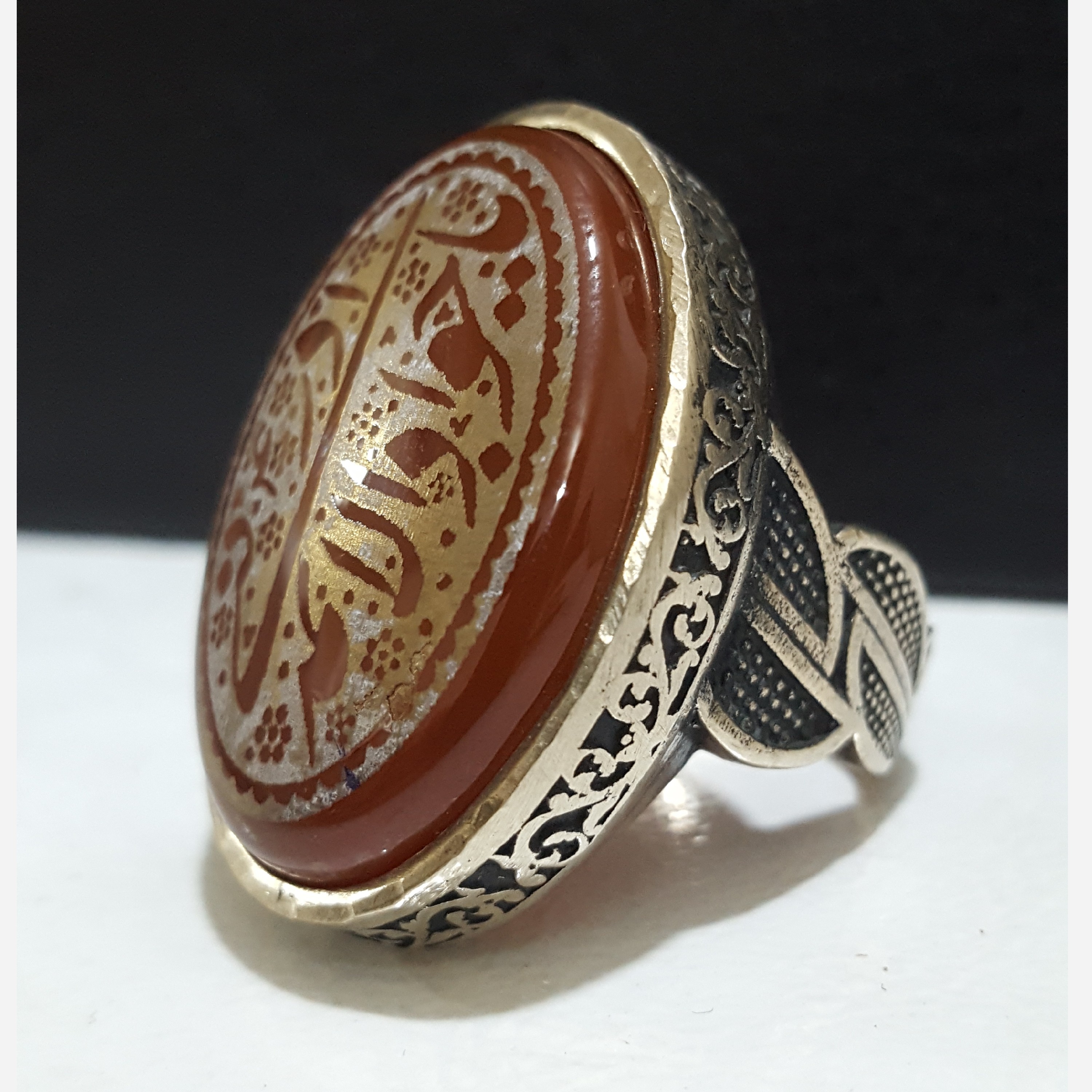 انگشتر عقیق اصل طرح یا جواد الائمه ادرکنی
