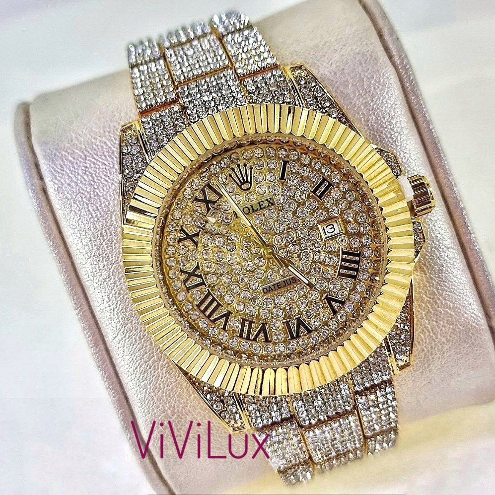 ساعت رولکس دیت جاست فول نگین کاری کیفیت بالا ROLEX DATE JUST
