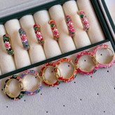 گوشواره میناکاری برجسته وارداتی درجه یک ضد حساسیت رنگ ثابت