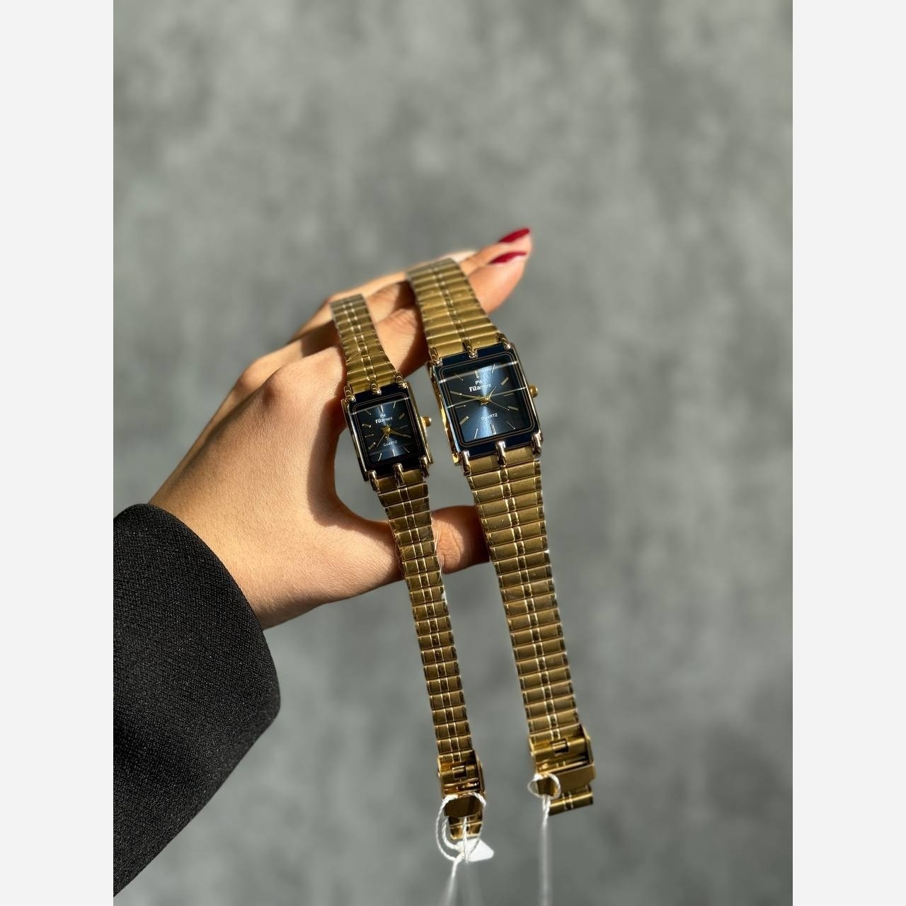 ست ساعت زنانه ومردانه صفحه مستطیل بند ریلی فیلامونت