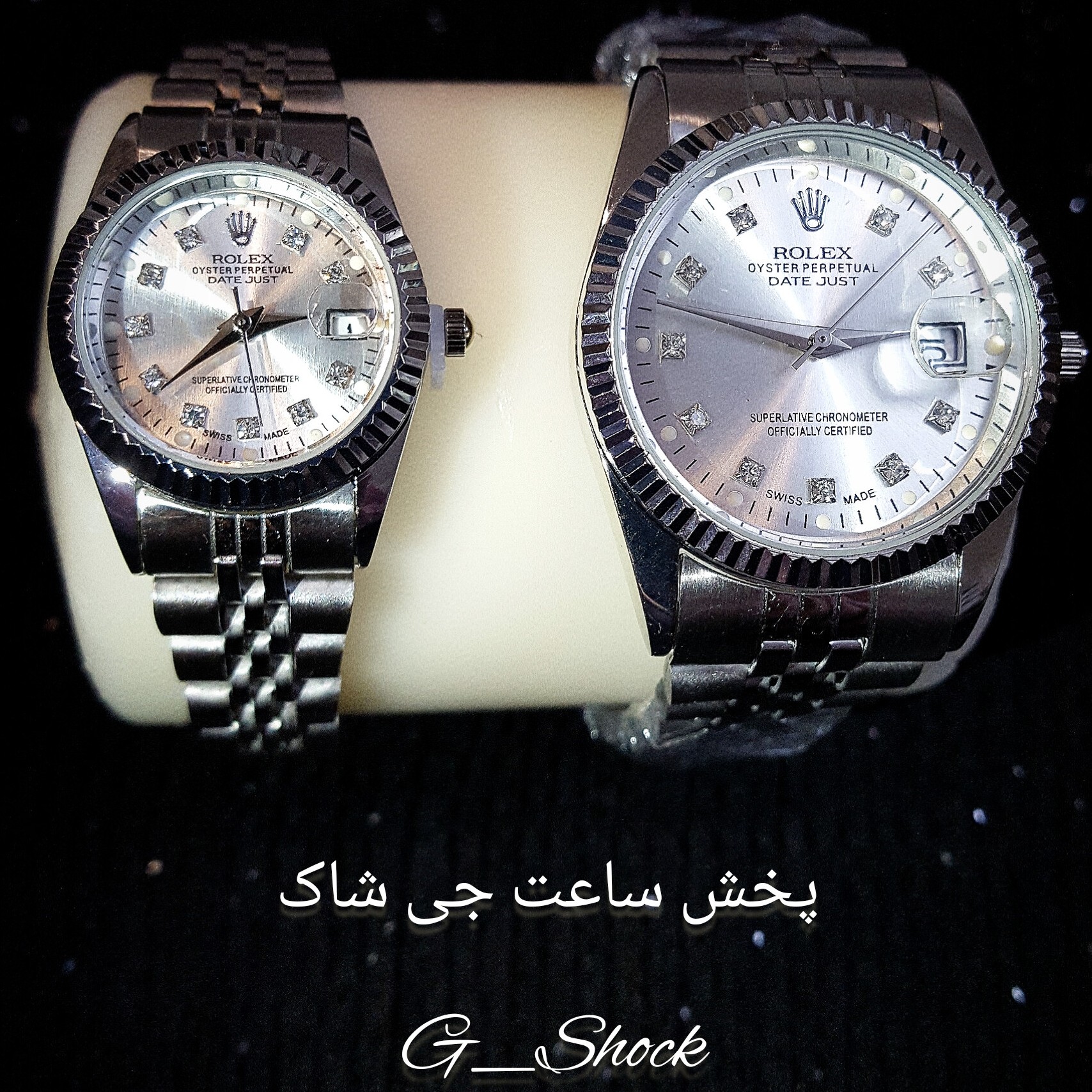 ساعت زنانه ومردانه رولکس ست موتور sL صفحه سفید  استیل درجه یک