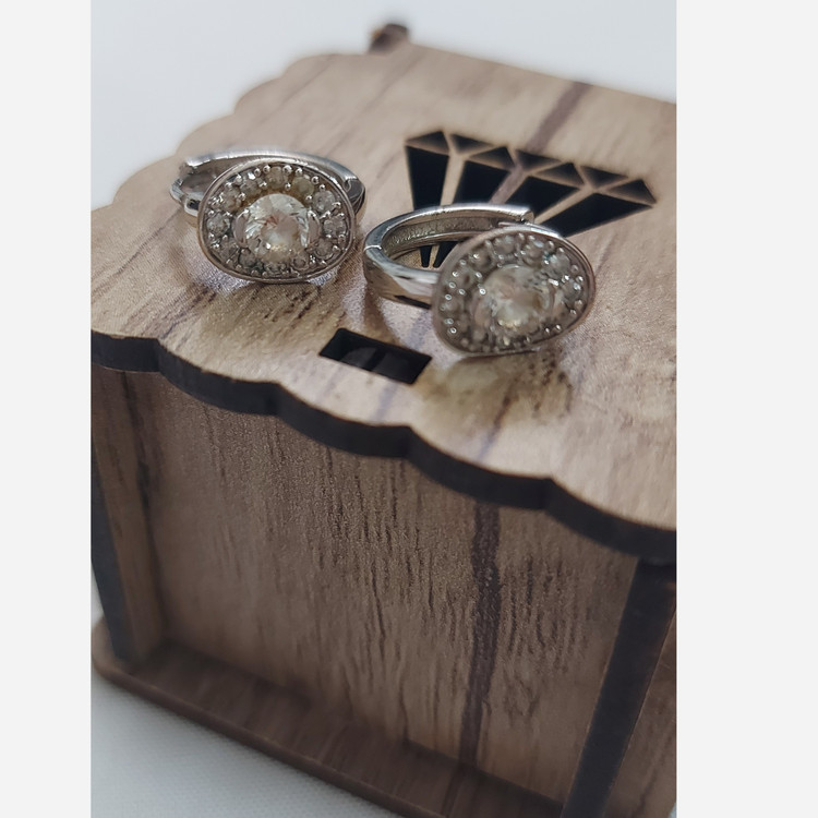 گوشواره حلقه ای نگین دار ژوپینگ