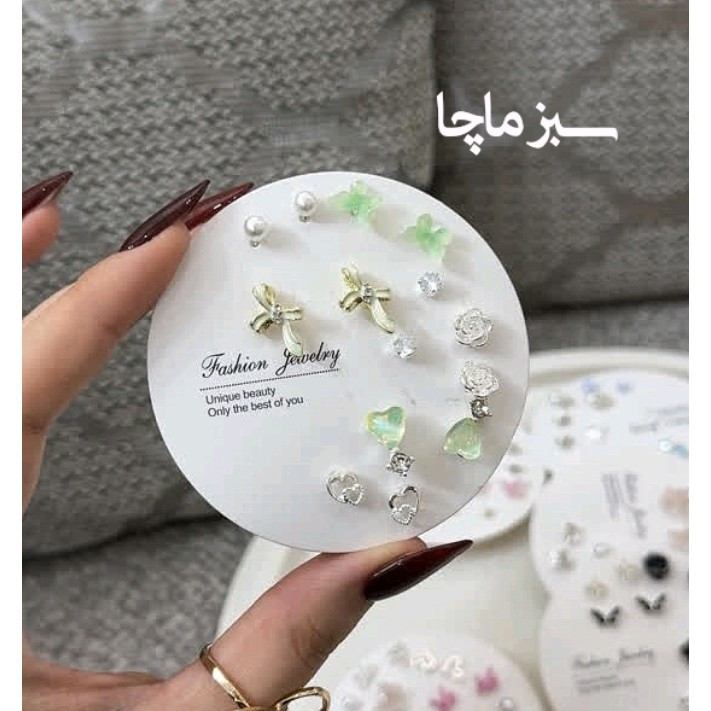 پک گوشواره 7 جفتی مینیمال رنگی