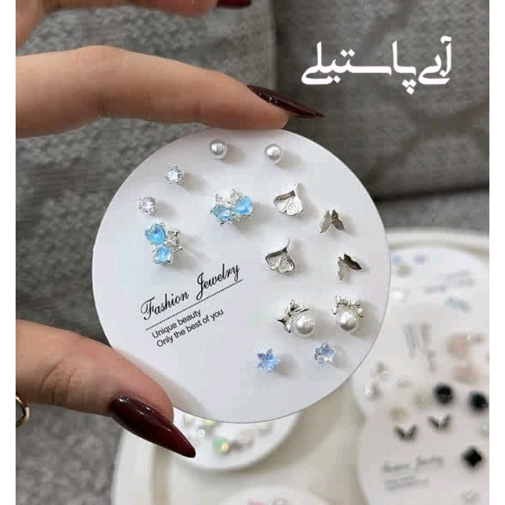 پک گوشواره 7 جفتی مینیمال رنگی