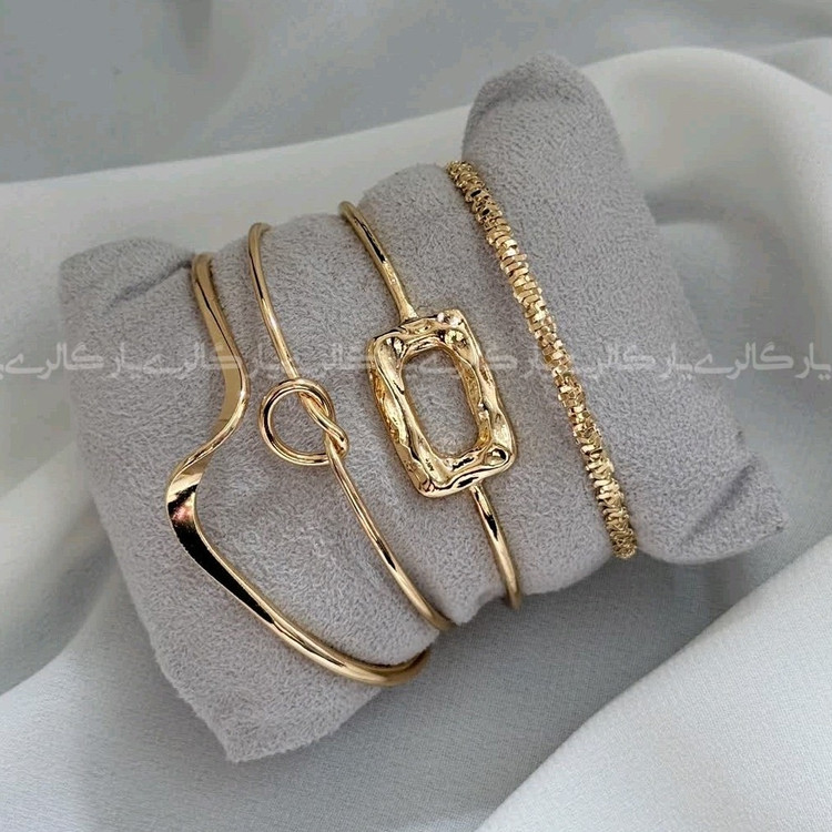پک بنگل 4 عددی طرح موج و دفرمه در دو رنگ