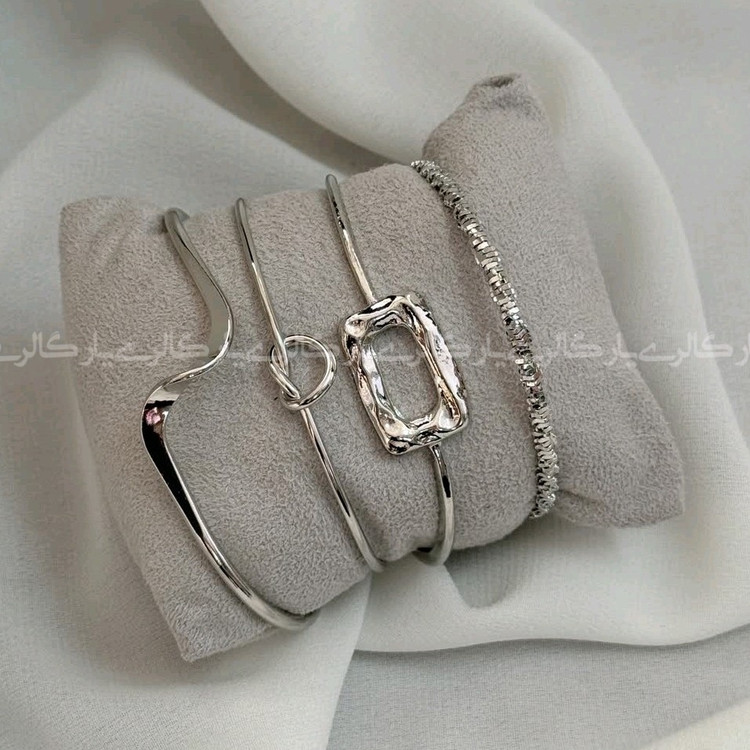 پک بنگل 4 عددی طرح موج و دفرمه در دو رنگ