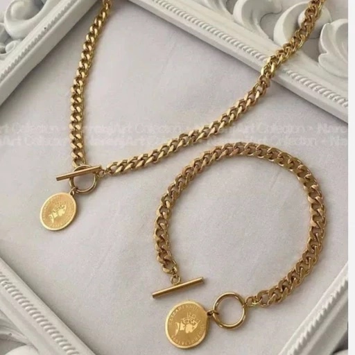 ست گردنبند و دستبند استیل کارتیر و الیزابت ( لاوین گالری)