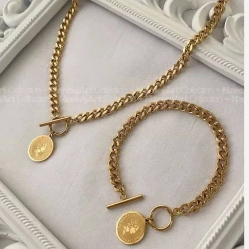 ست گردنبند و دستبند استیل کارتیر و الیزابت ( لاوین گالری)