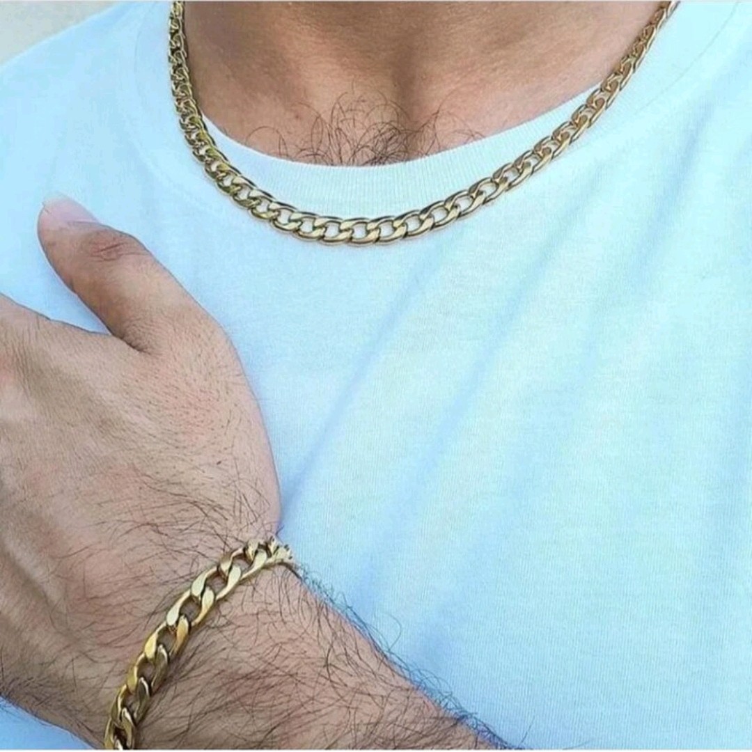 ست گردنبند و دستبند مردانه استیل کارتیر (لاوین گالری)