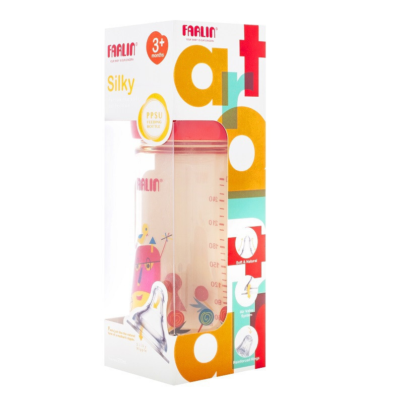 شیشه شیر فارلین طرح جوجه کد AB-92009 گنجایش 270 میلی لیتر