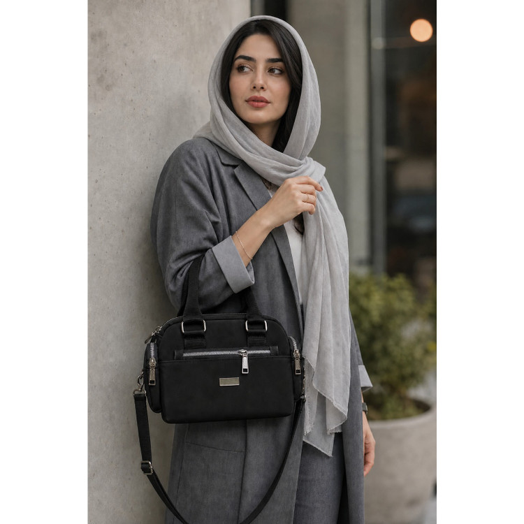 کیف زنانه دستی و دوشی 5 زیپ DRAVALTER مدل نانسی
