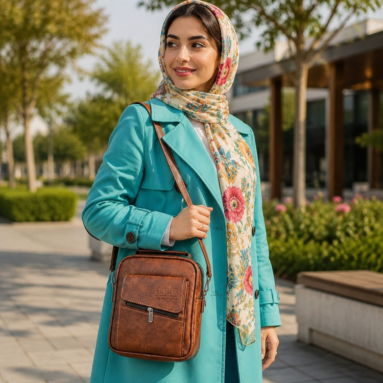 کیف دوشی مردانه چرم سوگو Dravalter کیف سایز متوسط مدل C.B.G