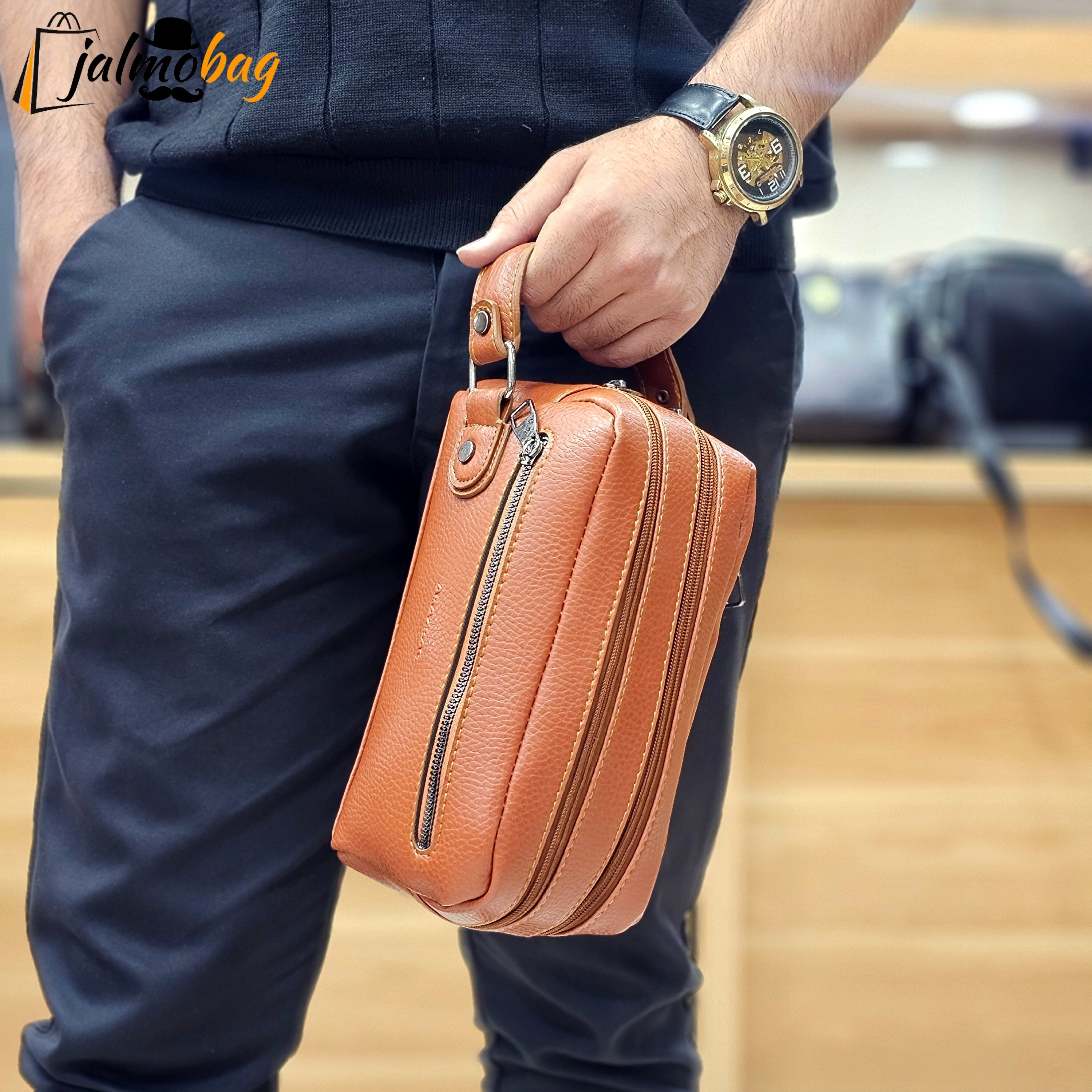 کیف دستی مردانه چرمی شوزبگ کد 3064