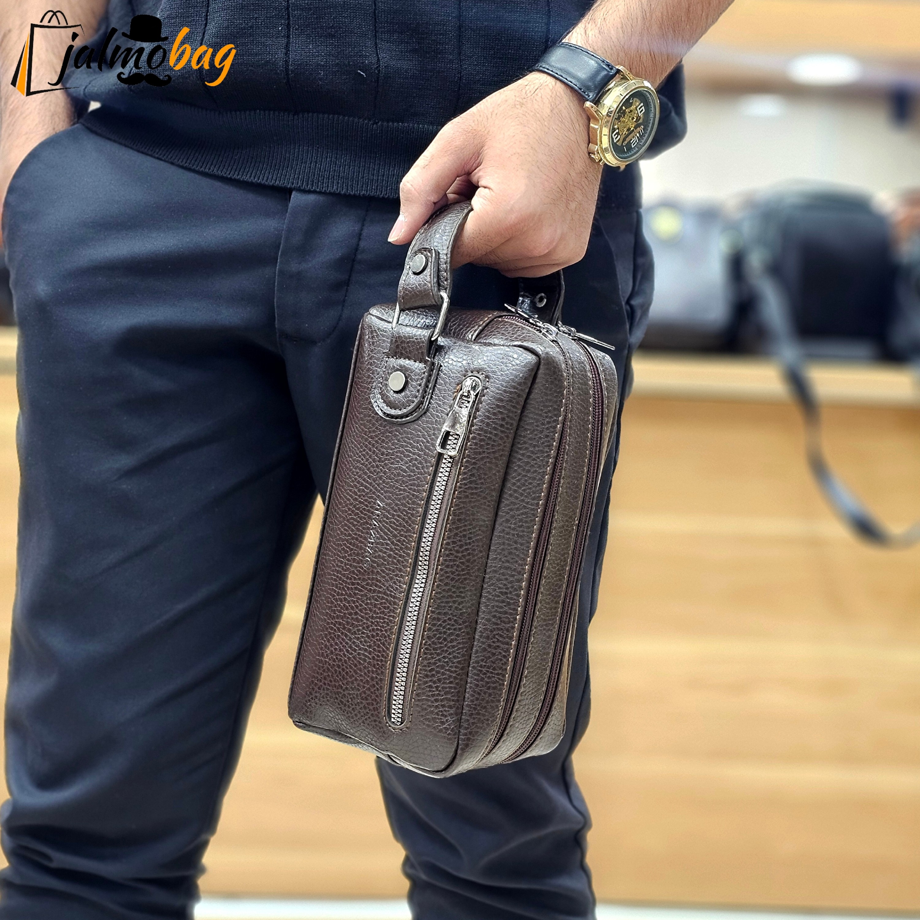 کیف دستی مردانه چرمی شوزبگ کد 3064