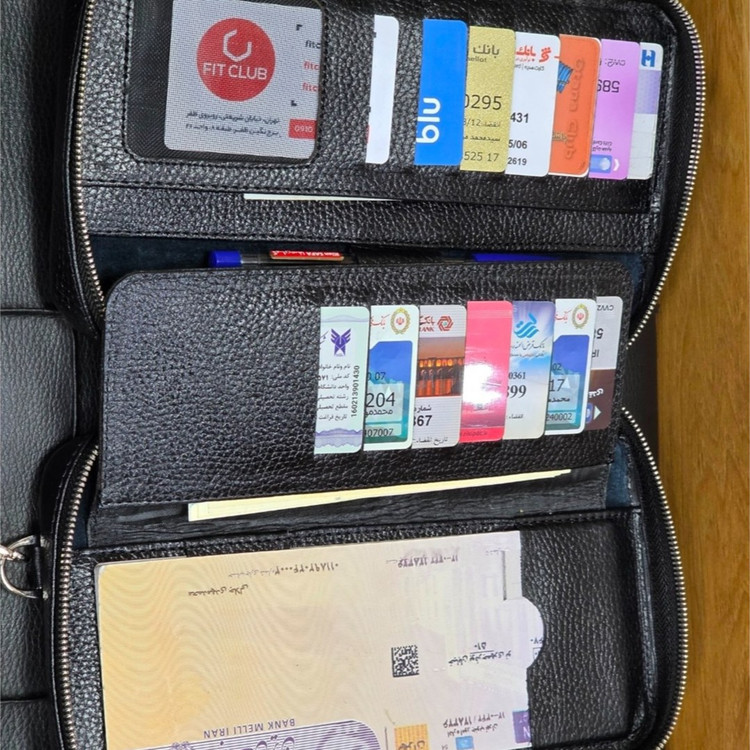 کیف پاسپورتی دستی دوشی چرم طبیعی ظفر کد 3272