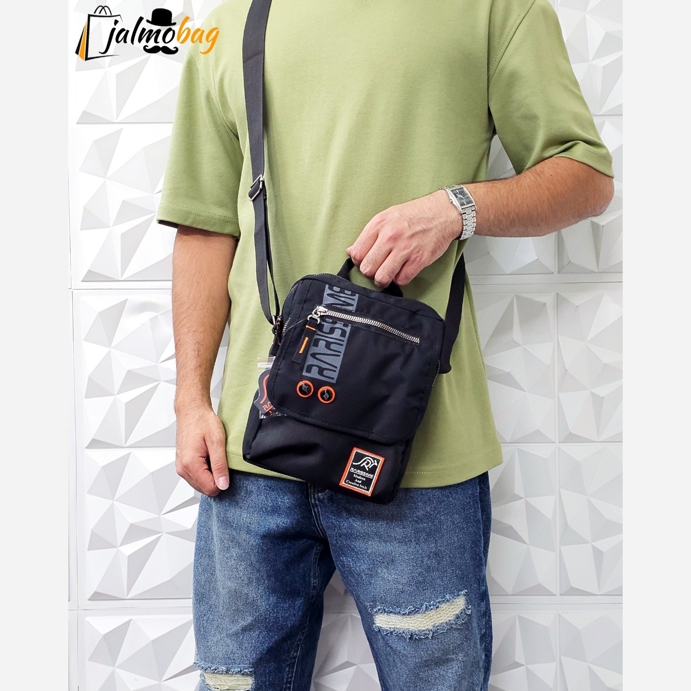 کیف دوشی ترکیبی کتان کد 2074