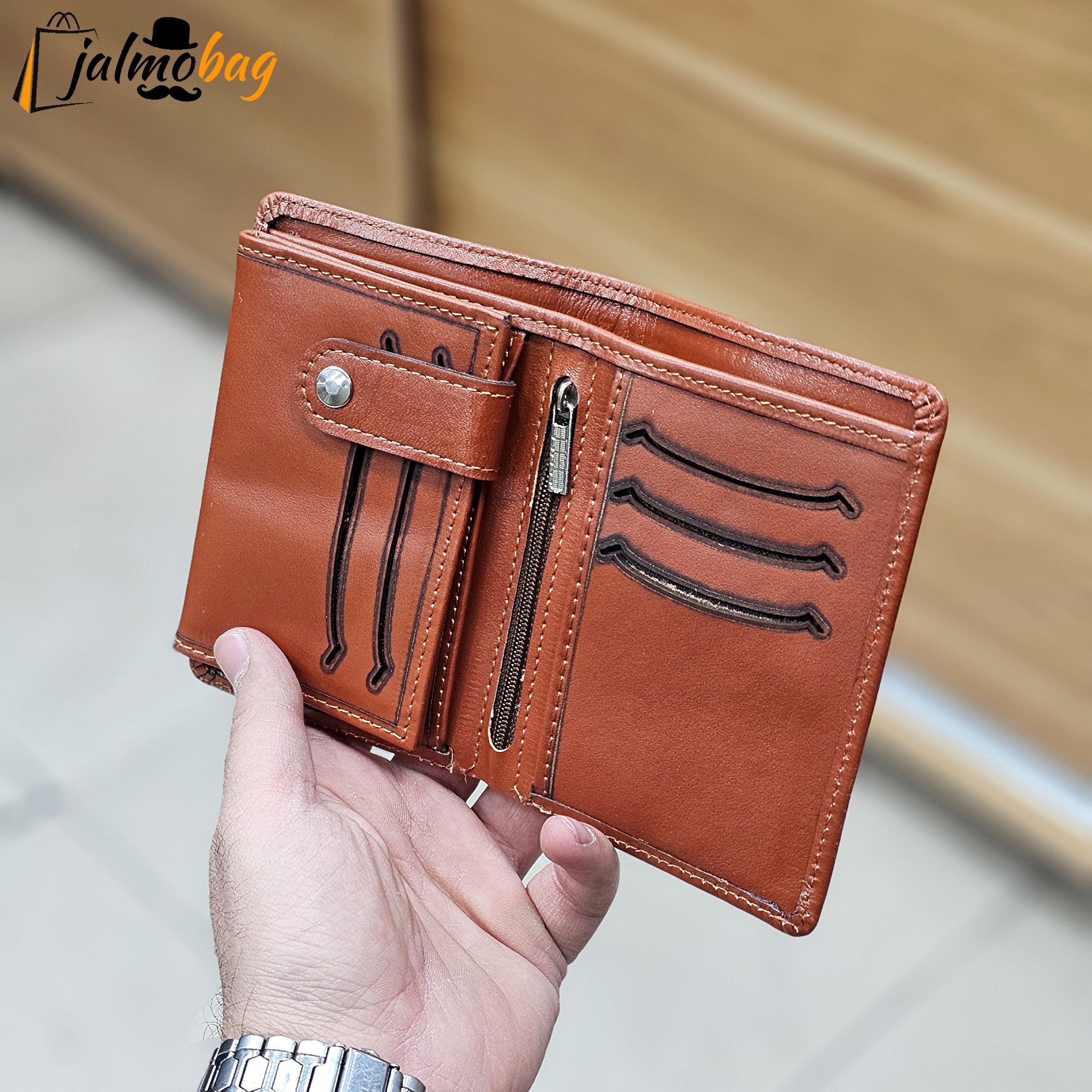 کیف پول جیبی چرم طبیعی کد 3074