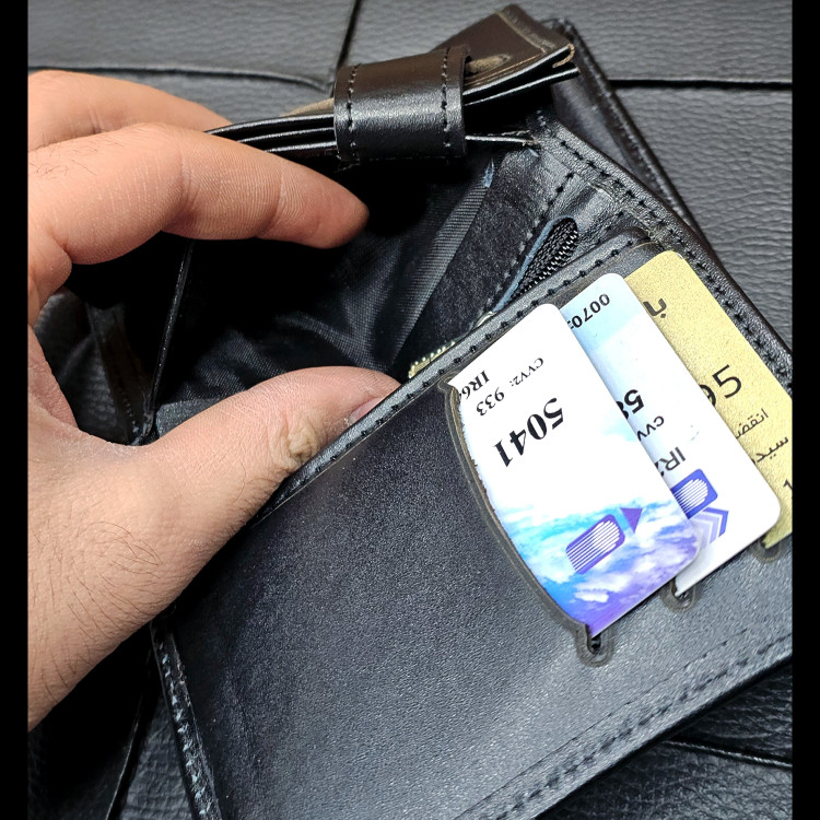 کیف پول جیبی چرم طبیعی کد 3074
