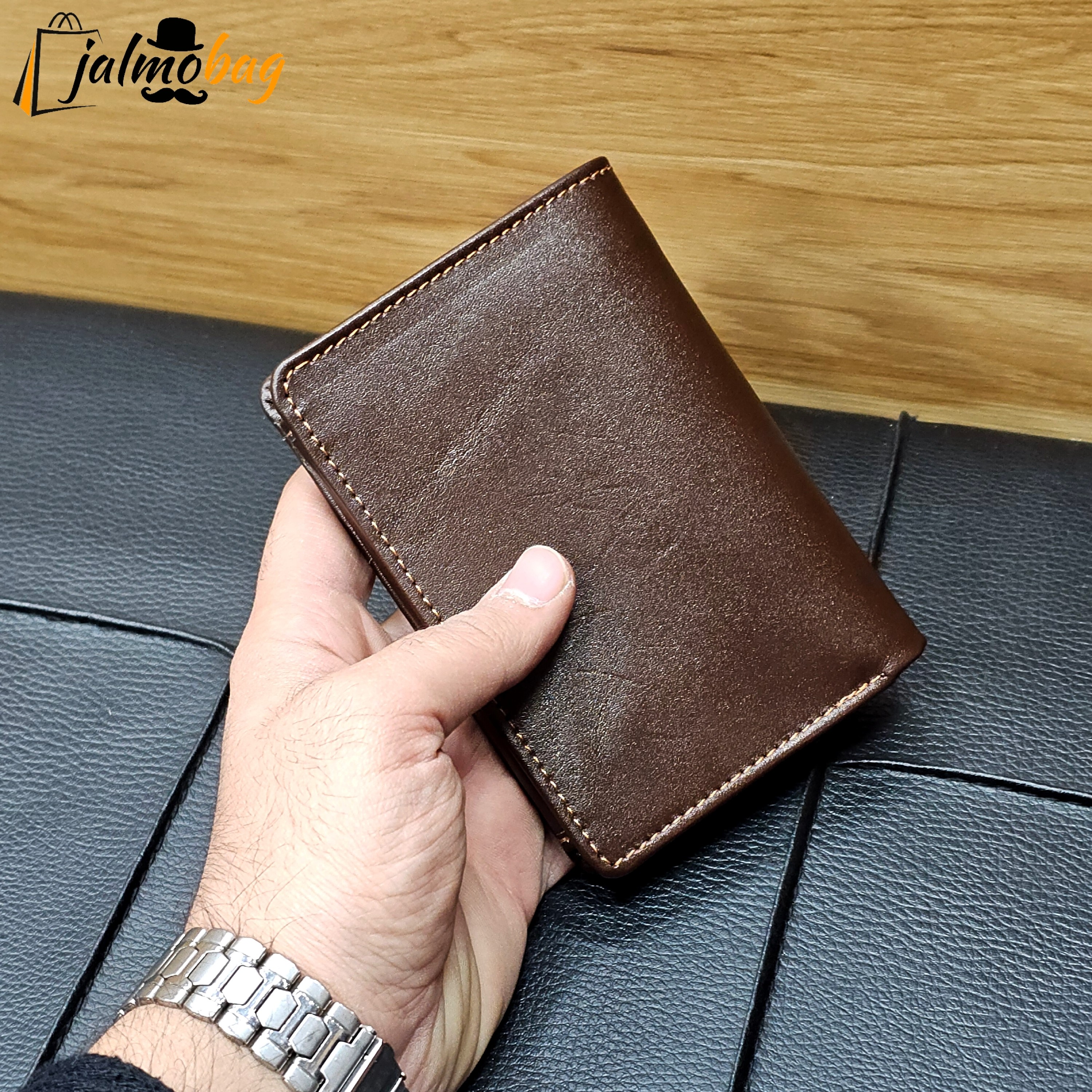 کیف پول جیبی چرم طبیعی کد 3074