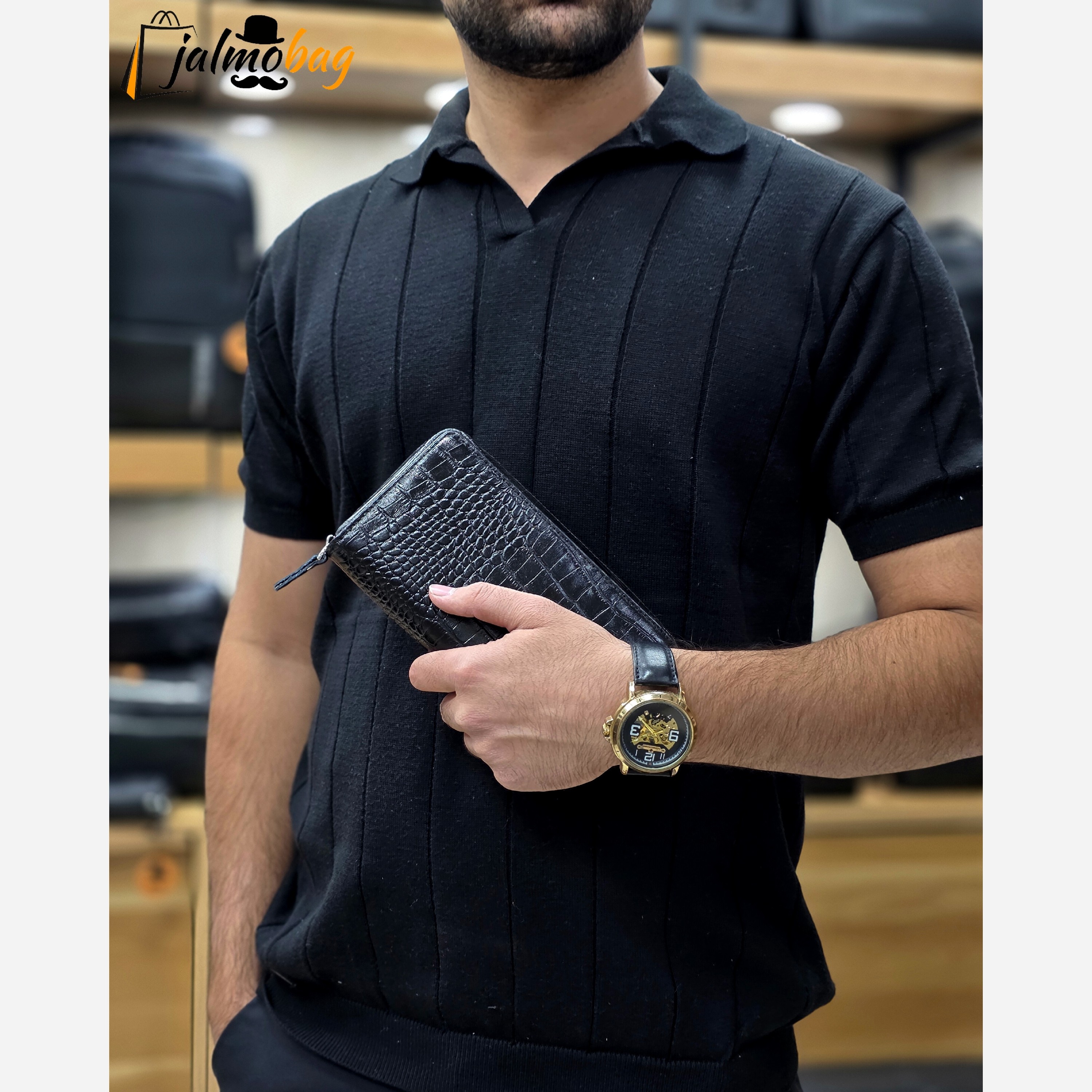 کیف دستی پاسپورتی چرم طبیعی ظفر کد 3222