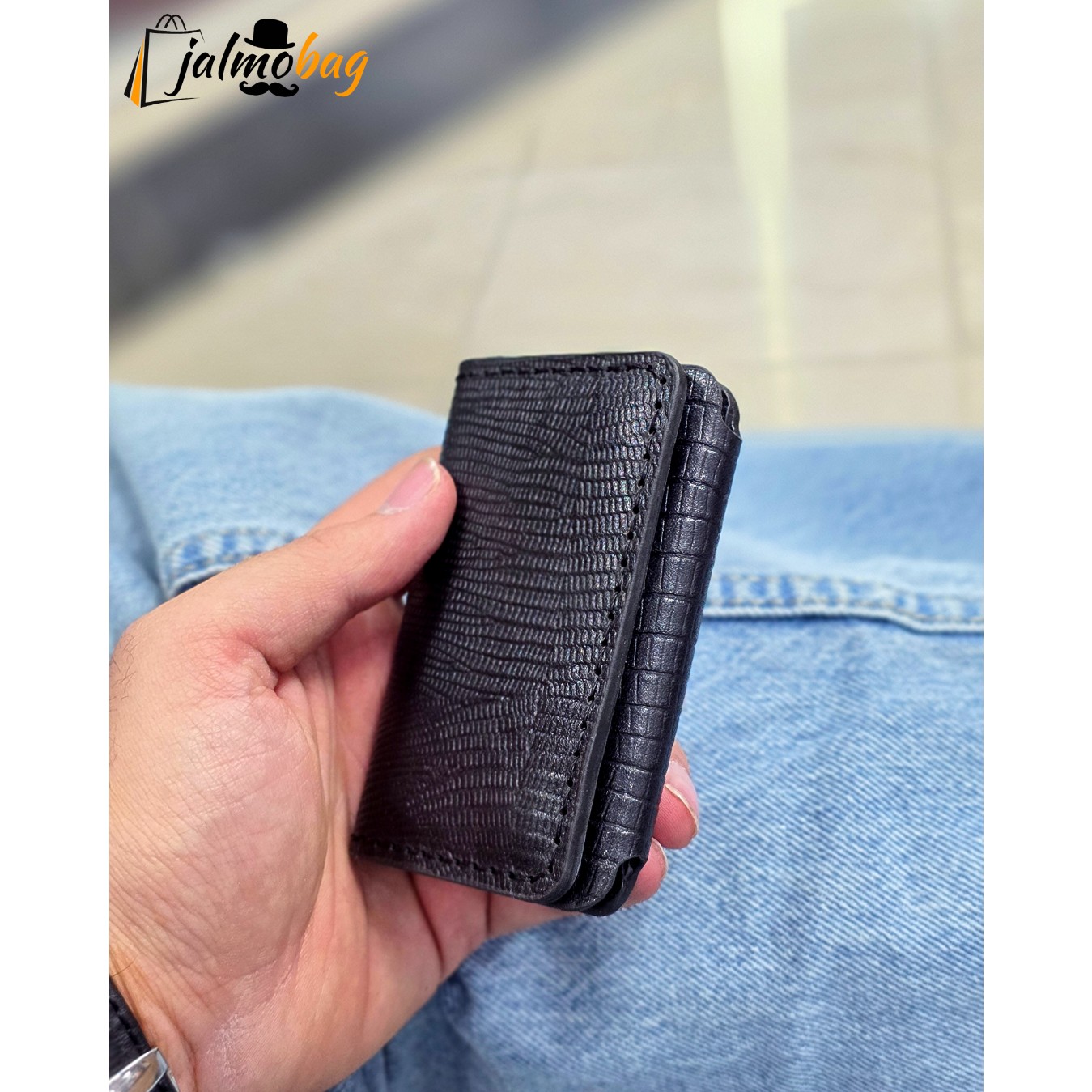 جاکارتی چرم طبیعی دکمه دار کد 3262