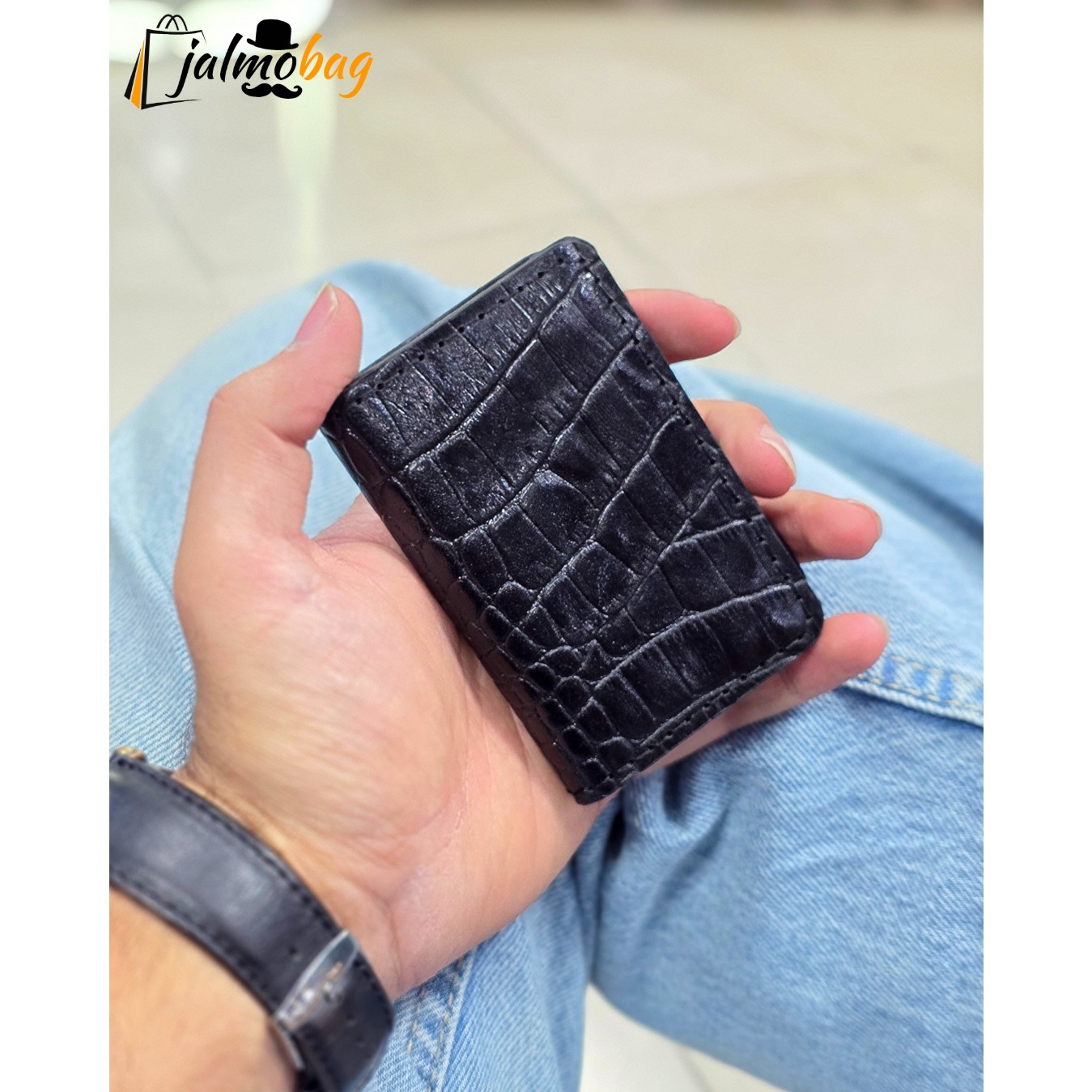 جاکارتی چرم طبیعی دکمه دار کد 3262