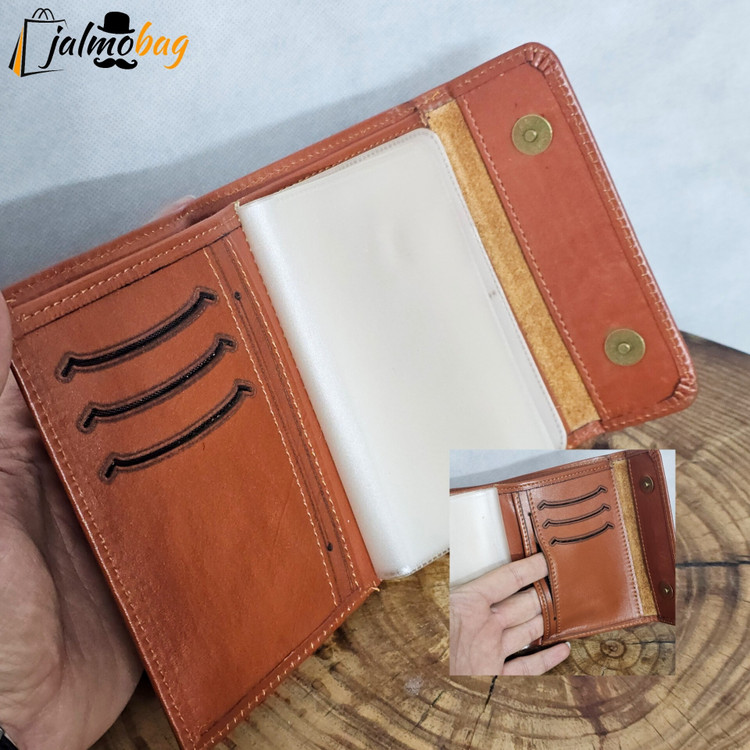 کیف پول چرم اصل مردانه جامدارکی چرم اصل گاوی کد 3066