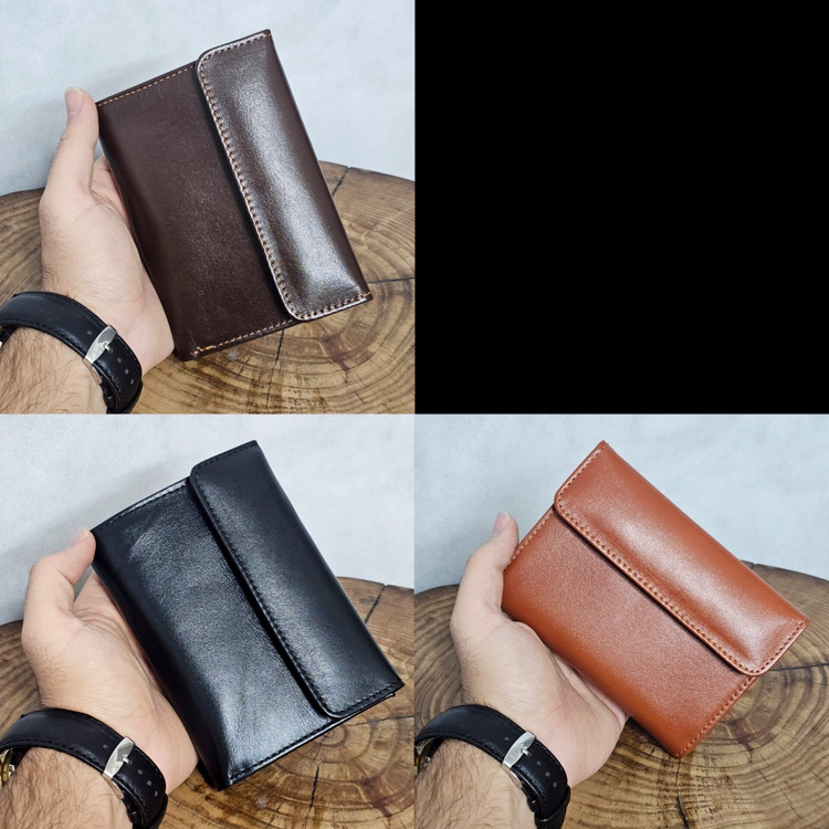 کیف پول چرم اصل مردانه جامدارکی چرم اصل گاوی کد 3066
