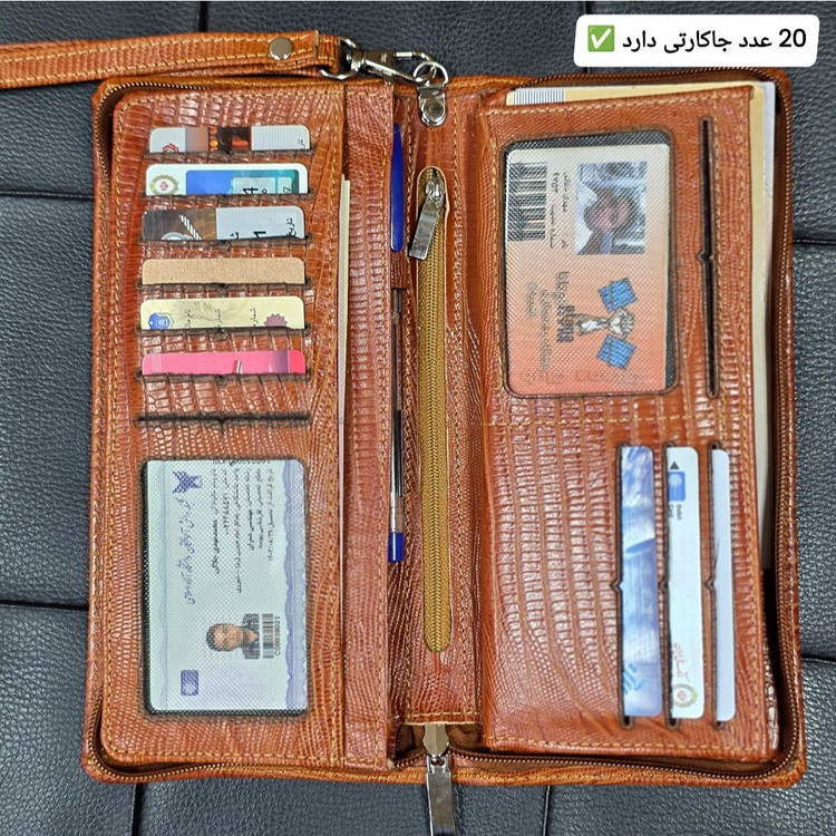 کیف دسته چک چرم طبیعی (کیف پول) کد 3084