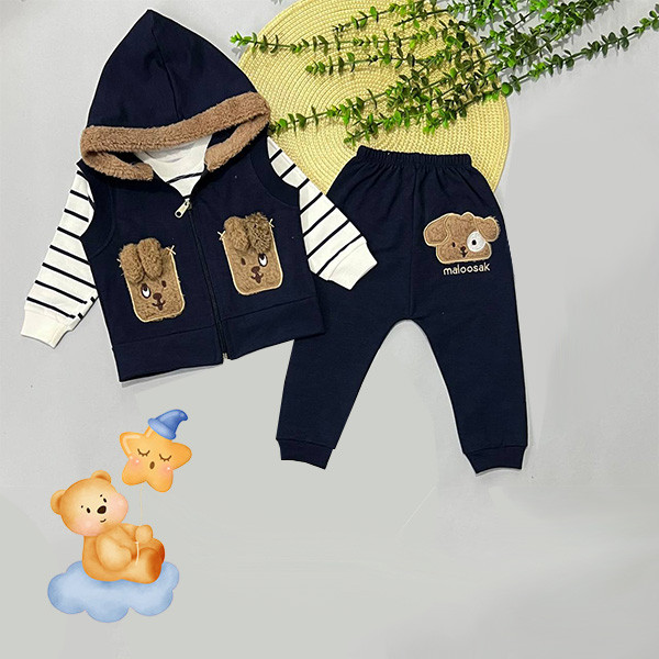 ست 3 تکه لباس نوزادی مدل Happy Dog کد So3