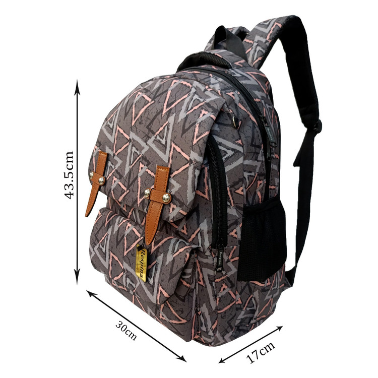 کیف مدرسه دخترانه مثلث طوسی Gray triangle باجامدادی