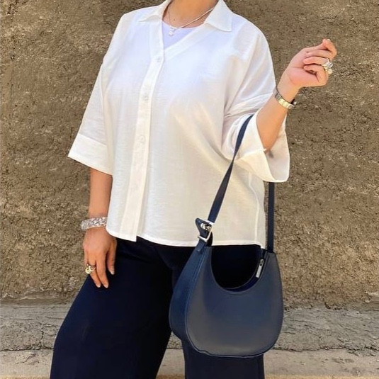 مانتو شومیزی پری شیشه ای یقه v