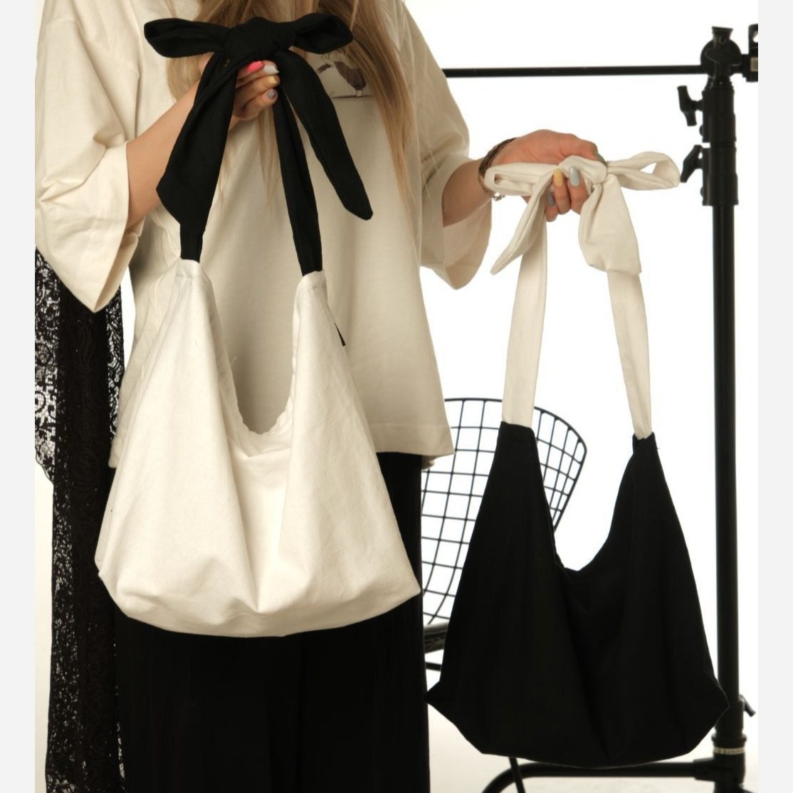 کیف پارچه ای گره ای مینیمال