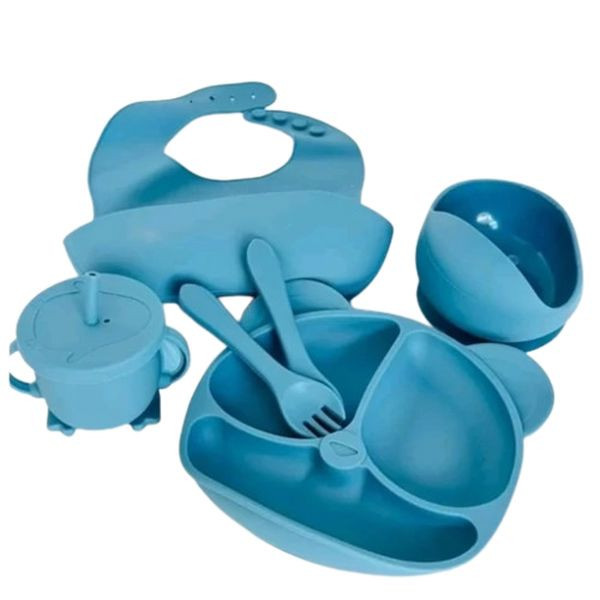 سرویس غذاخوری هفت پارچه کودک مدل Silicone012